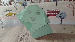 Оригами. Собачка из бумаги. Поделки с детьми. Поделки из бумаги.