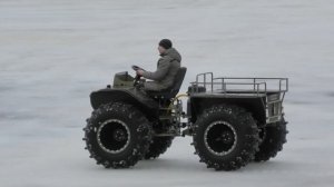 МИНИ вездеход Выход на лёд Легкая переломка с тракторной тягой Взвешивание на обдирышах Урал Лапоть