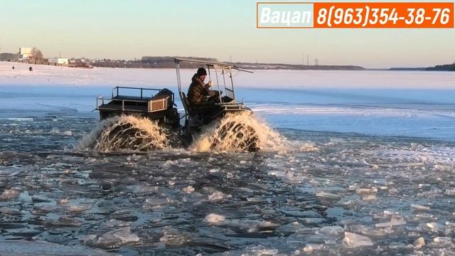 Тест вездеходов в ледяном месиве Испытания с шинами Краз и Трэкол на первом льду. День 3 смотреть онлайн