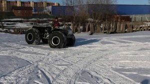 Взвешивание и выход на лед вездехода весом 680 кг с нагрузкой 255 кг! Пневмоход с рекордным КПД