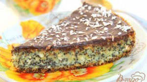 Простой и быстрый торт с маком и кокосовой стружкой