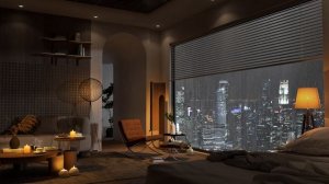 Уютная ночь в квартире под аккомпанемент мягкой музыки