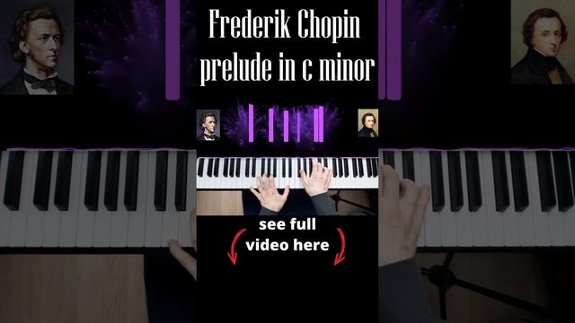 Beautiful Melody Chopin Prelude (C minor)piano tutorial #shorts #pianotutorial #piano