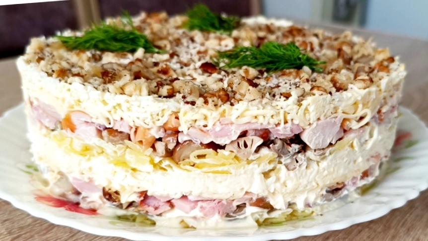 САЛАТ "МЕЧТА" С КУРИЦЕЙ И ГРИБАМИ// БЕСПОДОБНЫЙ САЛАТ// ПРОСТОЙ РЕЦЕПТ