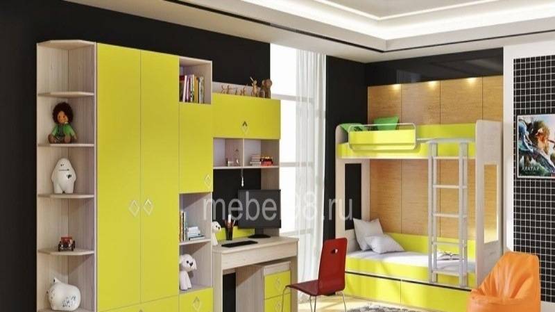 Мебель для детской комнаты с двухъярусной кроватью