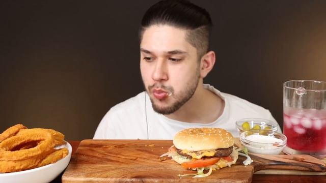 ASMR DÖNER KEBAB WRAP + QUARTER POUNDER & GIANT ONION RINGS | MUKBANG *REAL EATING SOUNDS*