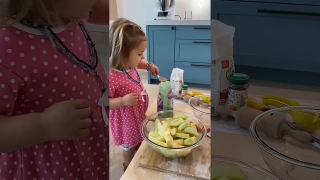 My Toddler Makes Apple Pie #shorts