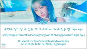 RYU SU JEONG (류수정) - Tiger Eyes - Deutsch / Ger Sub / German Color Coded Lyrics [Han/Rom/Ger]