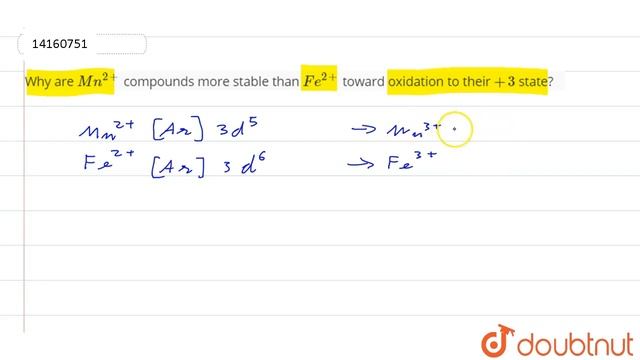 Why arre `Mn^(2+)` compounds more stable than `Fe^(2+)` toward oxidation to their `+3` state? смотреть онлайн