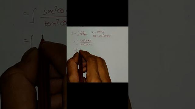 Integral of dx/x^2+1 using trigonometry substitution #short #black_vibrunt #integral 1_minute_video