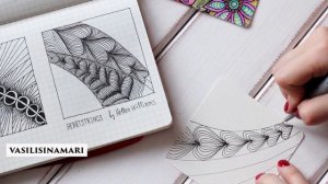 VASILISINAMARI zentangle tutorial pattern "Heartstrings" (узор зентангл)