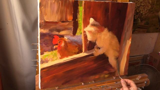 Охотник. The little hunter. Alla Prima. Process of creating oil painting from Oleg Buiko.