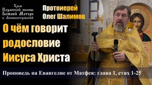 О чём говорит родословие Иисуса Христа / Протоиерей Олег Шалимов / 5.01.25