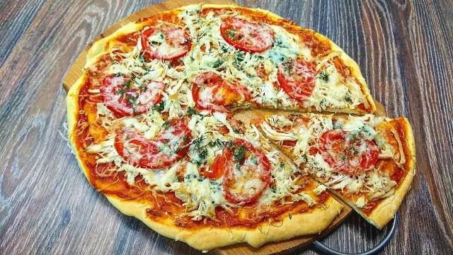 Пицца на бездрожжевом тесте. Быстро и очень вкусно! смотреть онлайн