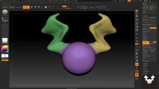 12. DynaMesh Zbrush _ Уроки на русском