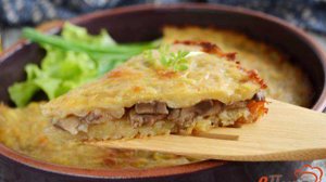 Картофельная постная запеканка с грибами