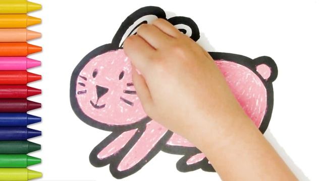 kids art _ rabbit carrot coloring and drawing for Kids, Toddlers - jelly kids art