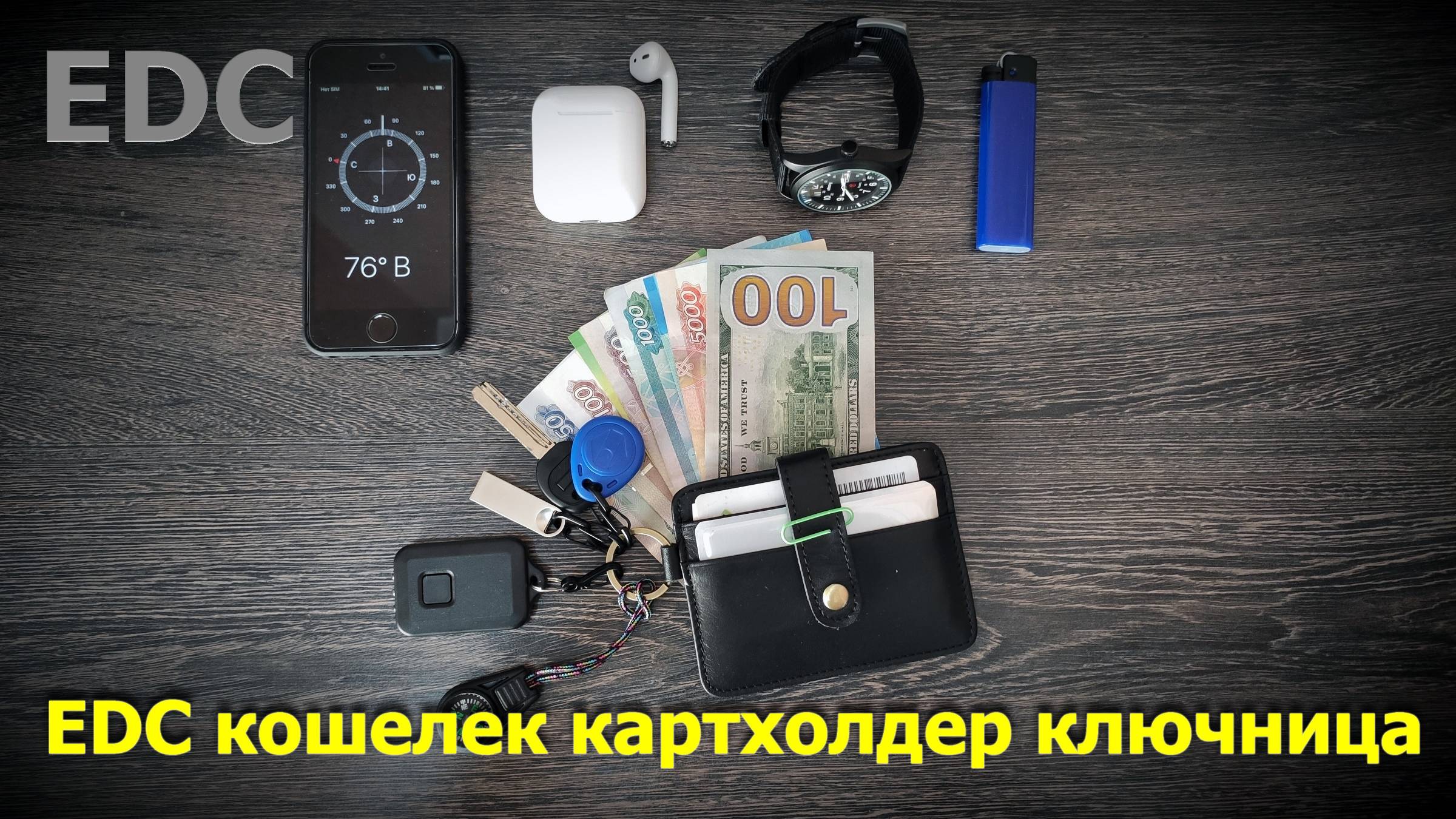 EDC кошелек картхолдер ключница