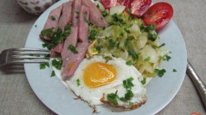 Капустный хаш с картофелем и ветчиной