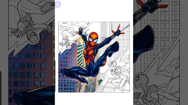 Женщина паук. Раскраска по номерам. #раскраска #рисунок #раскраскапономерам #marvel #spiderwomen