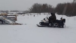 Погрузка снегохода Stels Viking в прицеп МЗСА