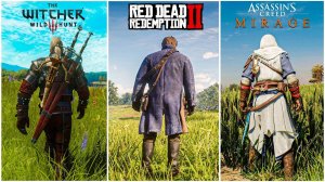 Сравнение Assassin's Creed Мираж VS RDR 2 VS Ведьмак 3