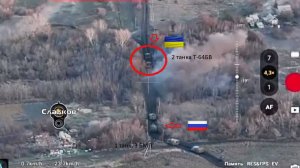 Встречный танковый бой на дороге у села Елизаветовка западнее Покровска. Январь 2025 г.