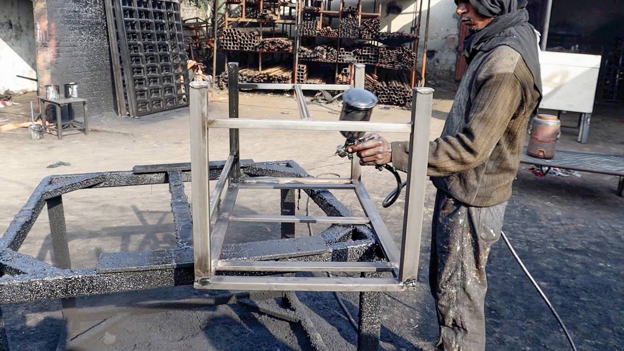 Удивительная Техника Росписи Железного стола Талантливого Парня