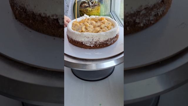 Банан-Карамель сборка торта  #cake #банан-карамель #сборкаторта #тортыназаказ