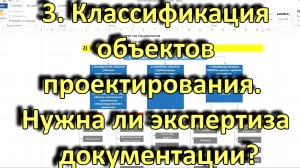 3. Классификация объектов проектирования. Нужна ли экспертиза проектной документации?