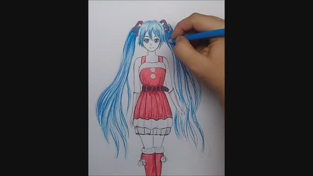 Speedpaint Мику Хатцуне  初音ミク Hatsune Miku \\ выполненный заказ \\ девушка в полный рост