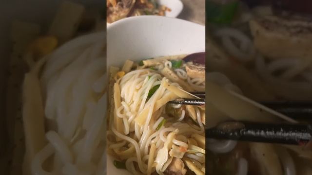 Salad Chicken Cabbage + Bamboo Chicken Noodles with Ginger Fish sauce # Hong Paque