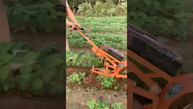 Portable 48-volt lithium battery weeding loose soil ditching machine electric weeding ditching..👍 смотреть онлайн