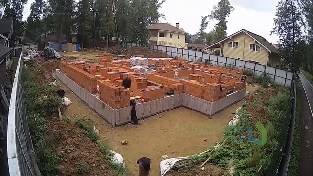 Таймлапс строительства двухэтажного дома площадью 639м² в д.Зименки 🔥 #строительство #академикстрой