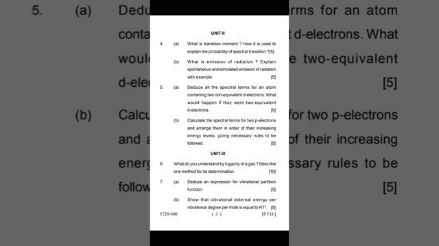 M.Sc Chemistry  Sem 2  Physical Chemistry Question Paper 2018 Lucknow University.