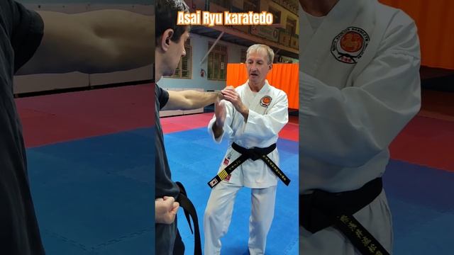 Объяснение техники выполнения блока с помощью накладки ладонью. #karate #каратэ #asairyu