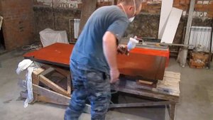 Покраска ворот ,молотковой краской Hammerite