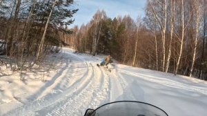 Катаемся на снегоходе АртикКэт и Рысь500,Сломались в поле в 3 км от деревни, охота на заяца -хитреца