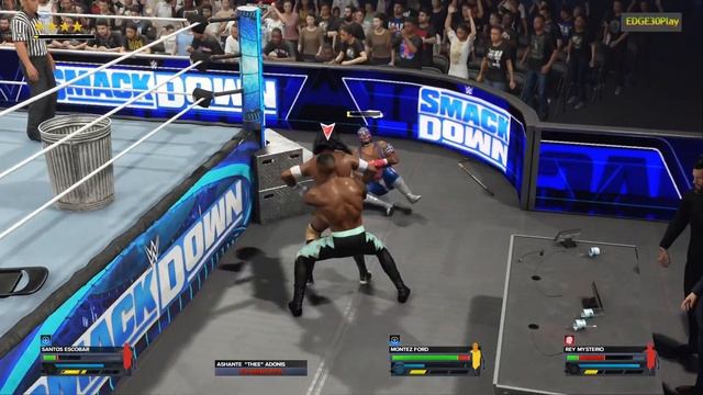 WWE2K24 SANTOS ESCOBAR VS ASHANTE ADONIS VS MONTEZ FORD VS REY MYSTERIO смотреть онлайн