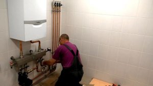 Настенный котел , гидрострелка Север , монтаж котельной , часть 2