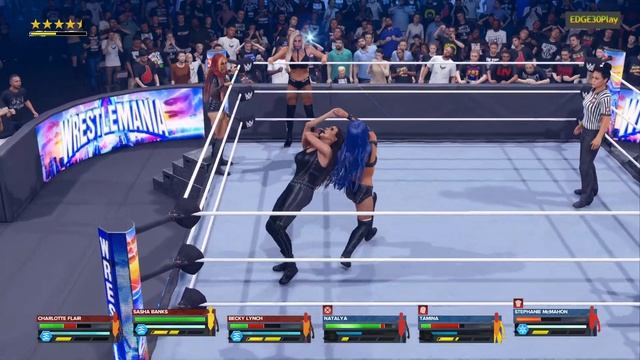 WWE2K24 BECKY LYNCH, SASHA BANKS & CHARLOTTE FLAIR VS NATALYA, TAMINA & STEPHANIE MCMAHON смотреть онлайн