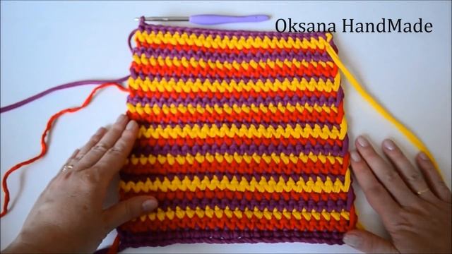 Яркая сумка из трикотажной пряжи. Мастер класс. Crochet bag