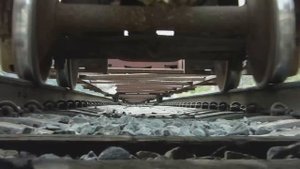 BNSF empty intermodal over camera - VOLUME WARNING