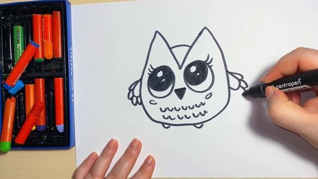 Как нарисовать сову каваи - рисование для детей. Кавайные рисунки (kawaii) смотреть онлайн