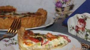 Киш с копченным  лососем