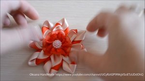Цветы из атласных лент. Flowers of satin ribbons. DIY