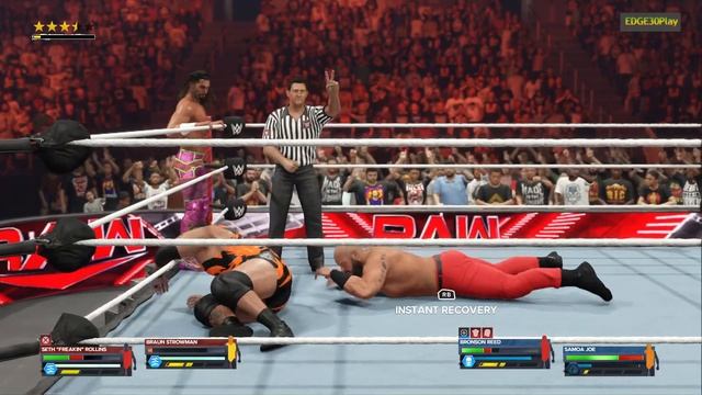 WWE2K24 BRAUN STROWMAN & SETH ROLLINS VS BRONSON REED & SAMOA JOE смотреть онлайн
