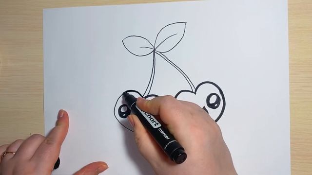 Как нарисовать вишню с глазами - милые рисунки для детей. Кавайные рисунки (kawaii) смотреть онлайн