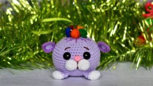 2/2 Игрушка на Елку Котенок и Кролик. Мастер класс и схема. Символ 2023