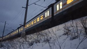 ПОЕЗДА МИМО СТАНЦИИ НОВОИЕРУСАЛИМСКАЯ!!!! эп2д\чеховская\жд\ржд